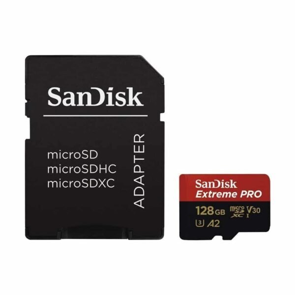 SanDisk 128GB Extreme PRO microSD UHS-I Card with Adapter - Image 2