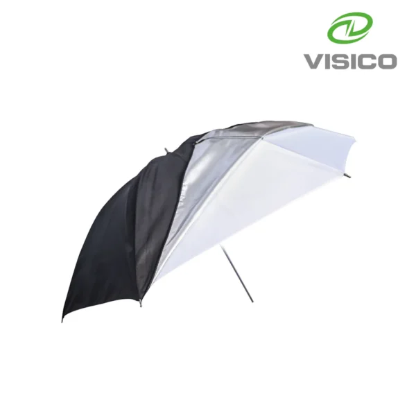 Visico UB-007 80cm Dual-Duty Black-Silver-Translucent Umbrella