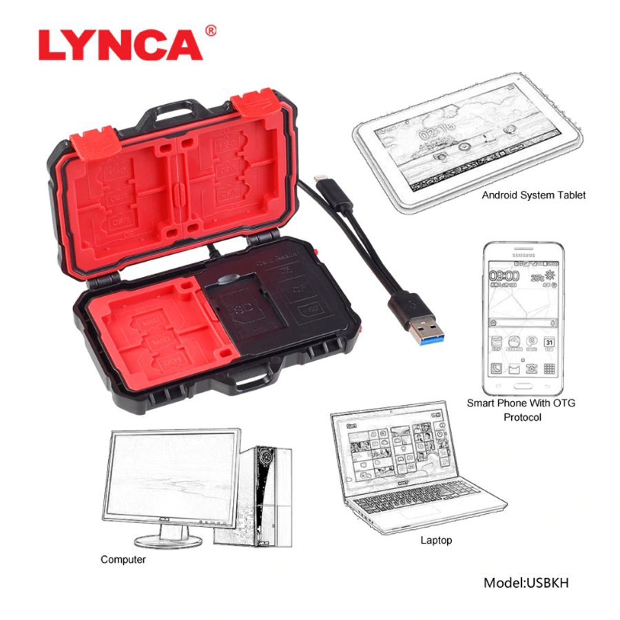 Lynca USBKH Memory Card Case Reader