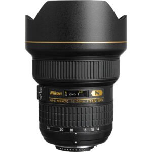 Nikon 14-24mm f/2.8G lens standing upright, available in Lebanon at Zoom Photo Pro