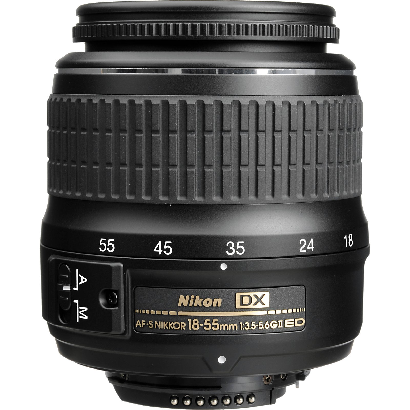 Nikon AF-S DX 18-55mm ED II lens standing upright, available in Lebanon at Zoom Photo Pro