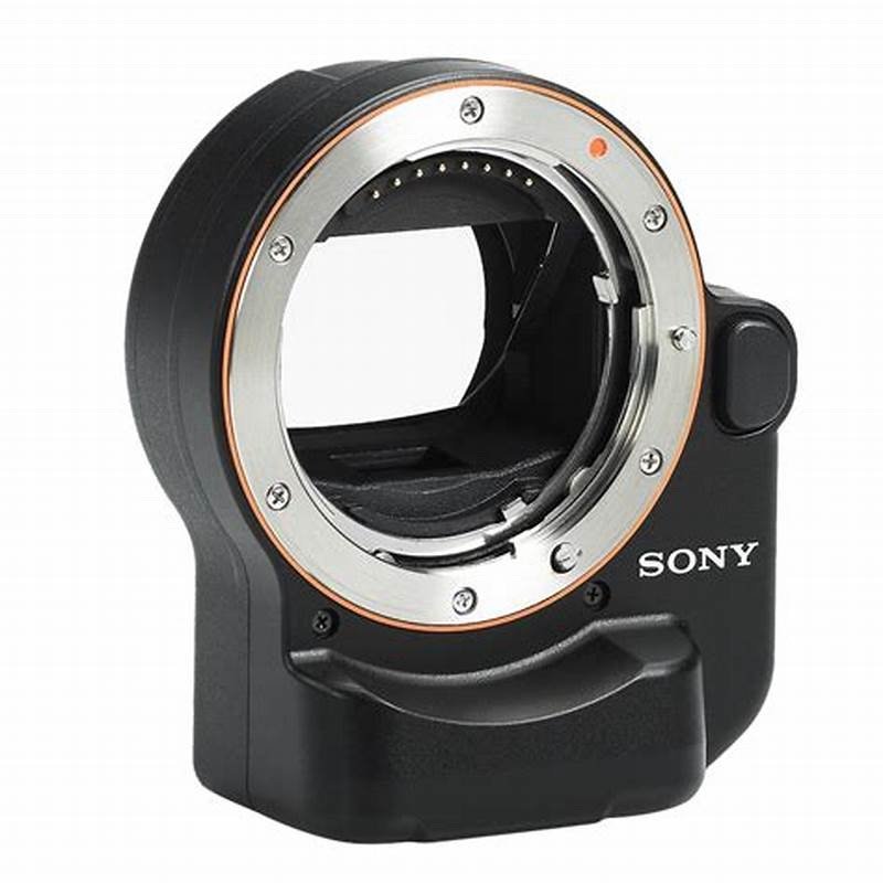 Front A-mount side of the Sony LA-EA4 adapter with translucent mirror visible