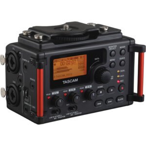 The TASCAM DR-60D Mark II 4-channel audio recorder for video cameras.