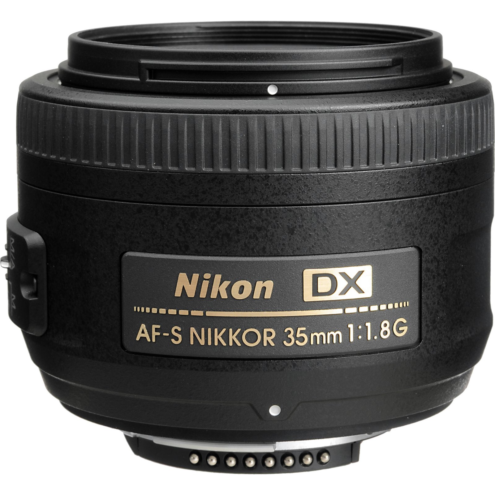 Nikon 35mm f/1.8G DX lens standing upright, available in Lebanon at Zoom Photo Pro