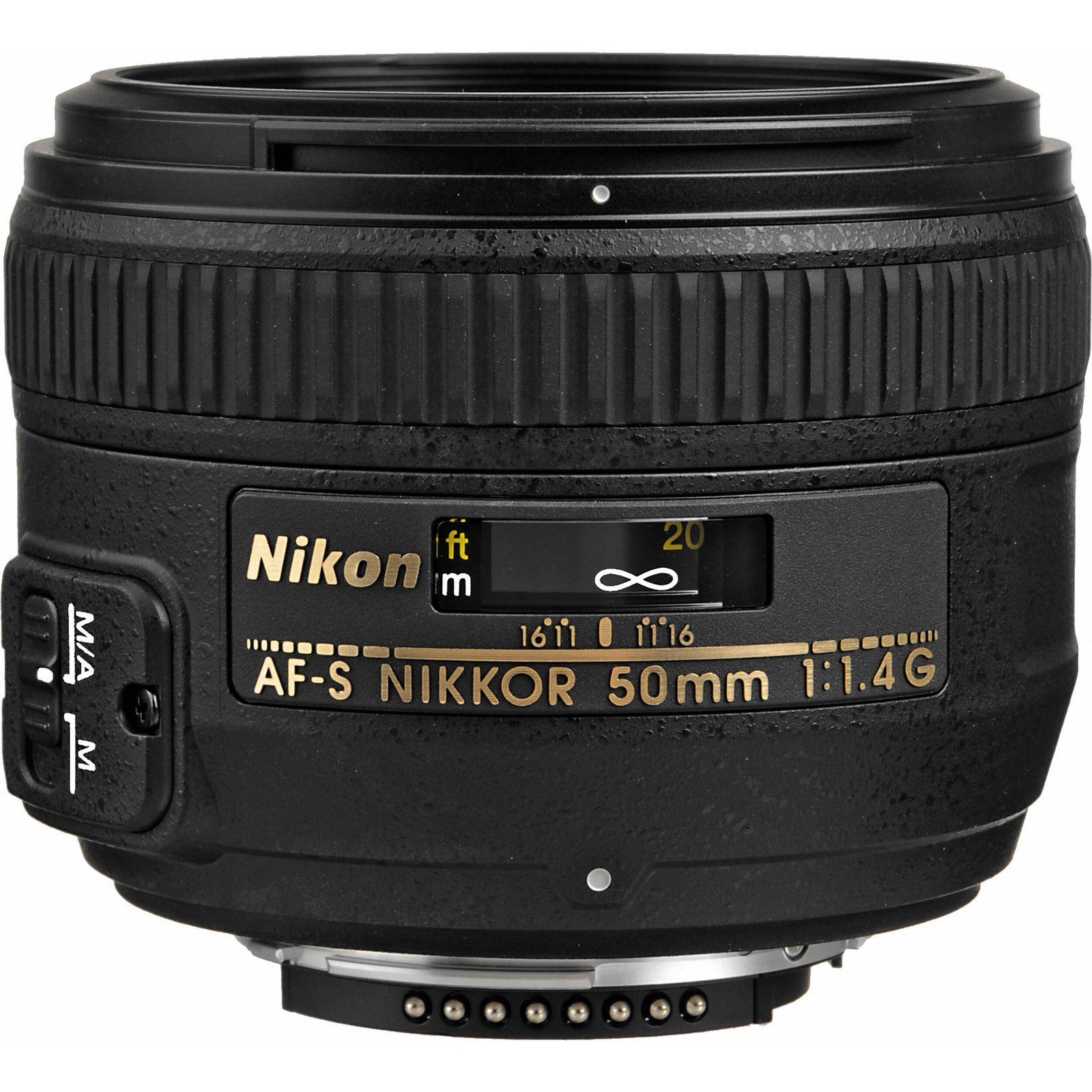 Nikon 50mm f/1.4G lens standing upright, available in Lebanon at Zoom Photo Pro