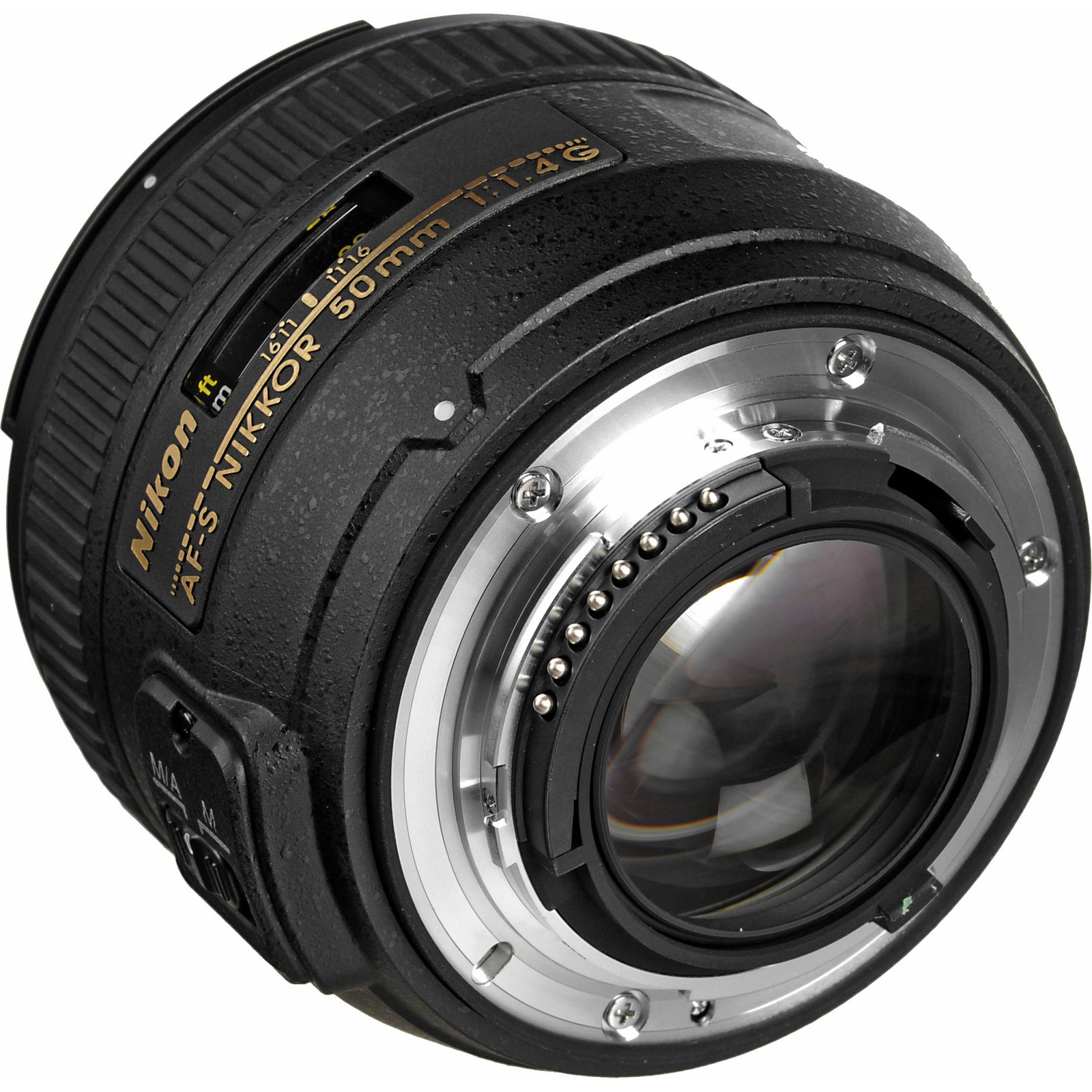 Rear lens mount and electronic contacts of the Nikon 50mm f/1.4G