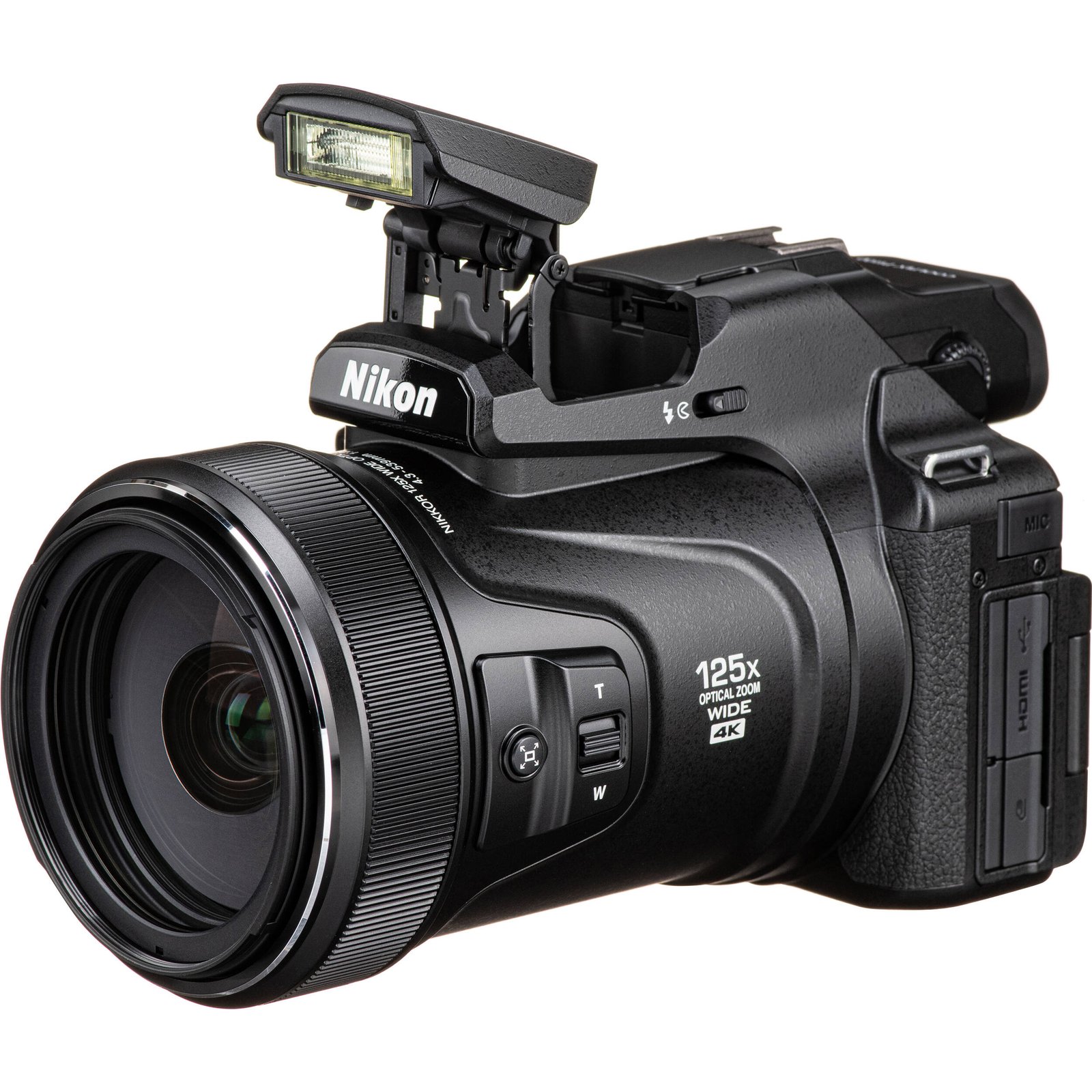 Nikon COOLPIX P1100 with its built in flash deployed