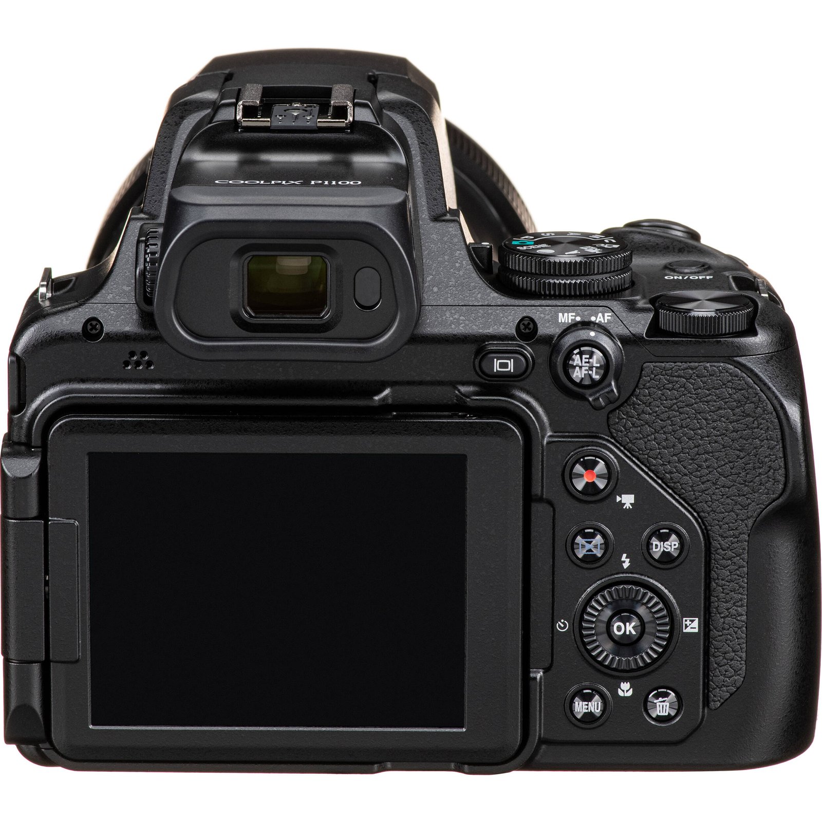 Rear LCD screen and button layout of the Nikon COOLPIX P1100