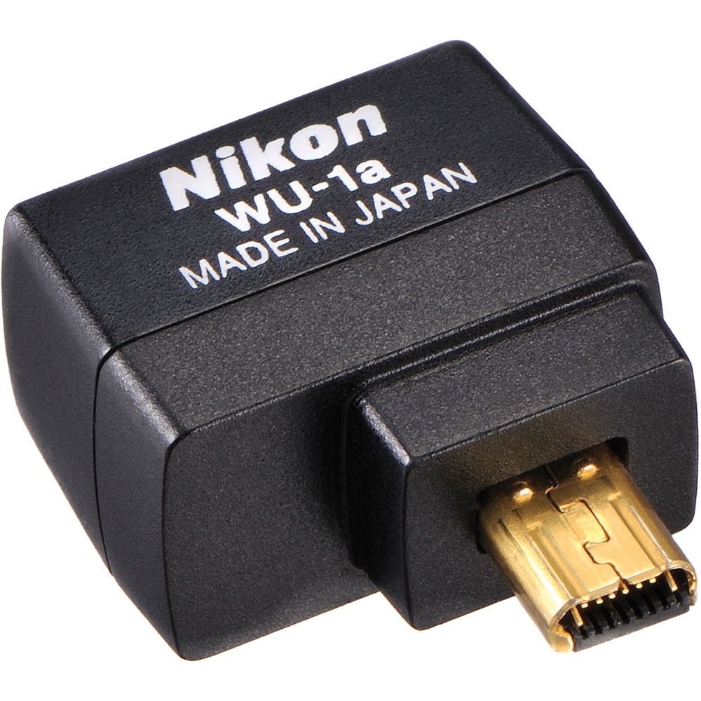 The ultra-compact Nikon WU-1a Wireless Mobile Adapter isolated on a white background, available in Lebanon.