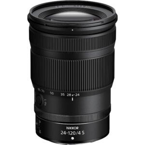 Nikon Z 24-120mm f/4 S lens standing upright, available in Lebanon at Zoom Photo Pro