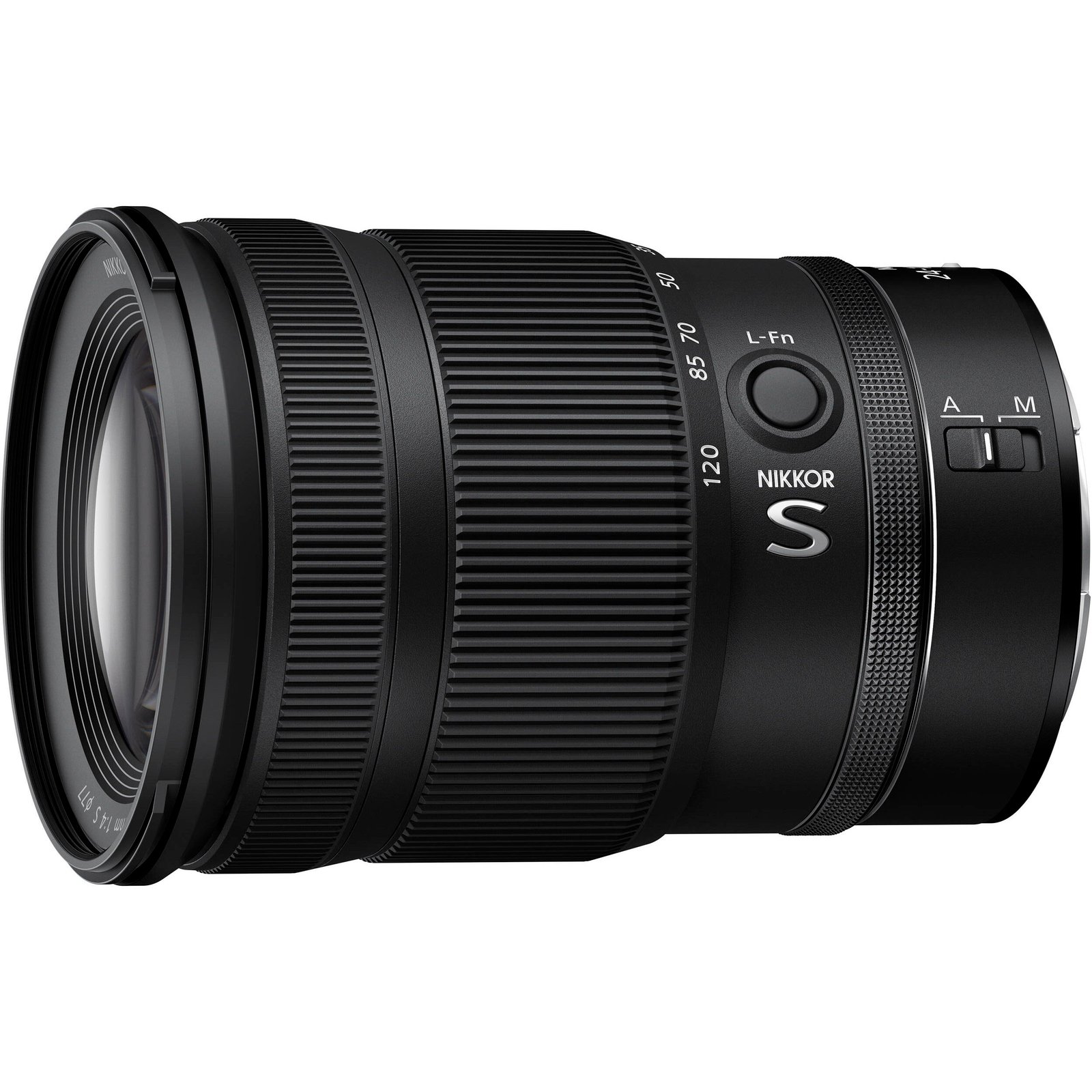 Zoom ring markings from 24 to 120mm on the Nikon Z 24-120mm S