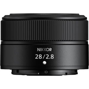 Nikon Z 28mm f/2.8 lens standing upright, available in Lebanon at Zoom Photo Pro