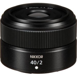 Nikon Z 40mm f/2 lens standing upright, available in Lebanon at Zoom Photo Pro