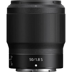 Nikon Z 50mm f/1.8 S lens standing upright, available in Lebanon at Zoom Photo Pro