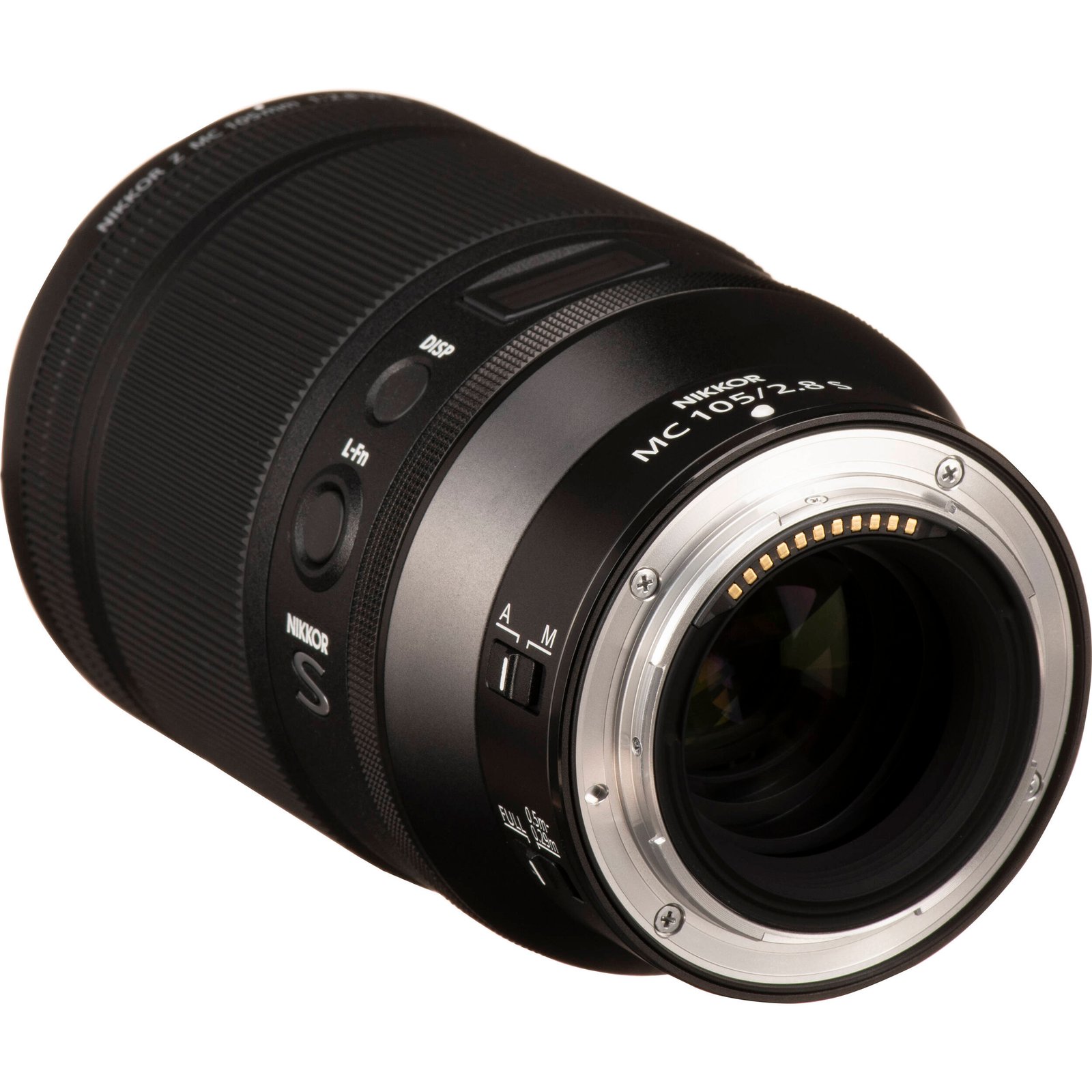 Rear lens mount and electronic contacts of the Nikon Z MC 105mm VR S