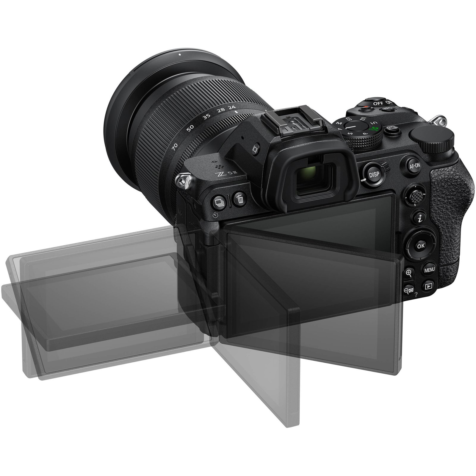 Nikon Z5 II with 24-50mm lens and vari-angle screen flipped