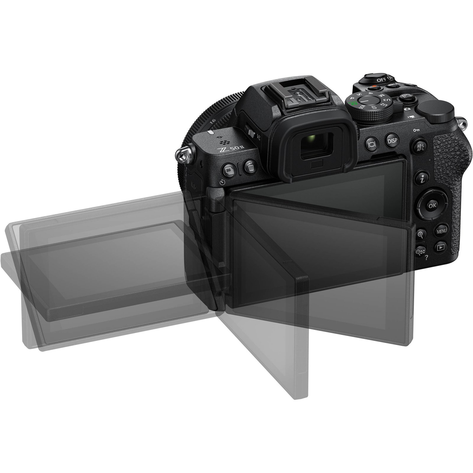 Nikon Z50 II vari-angle screen flipped forward