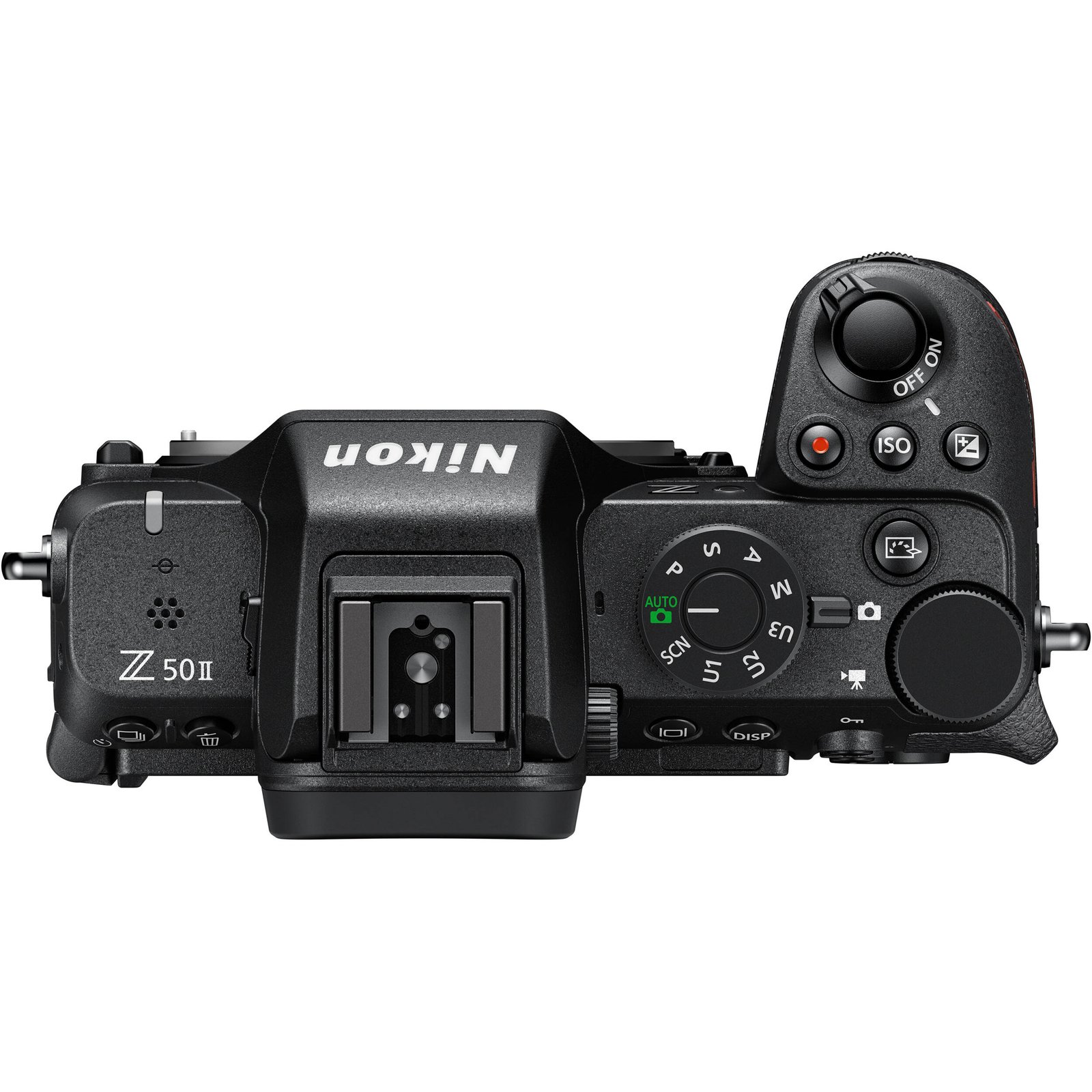 Top plate dials and controls of the Nikon Z50 II