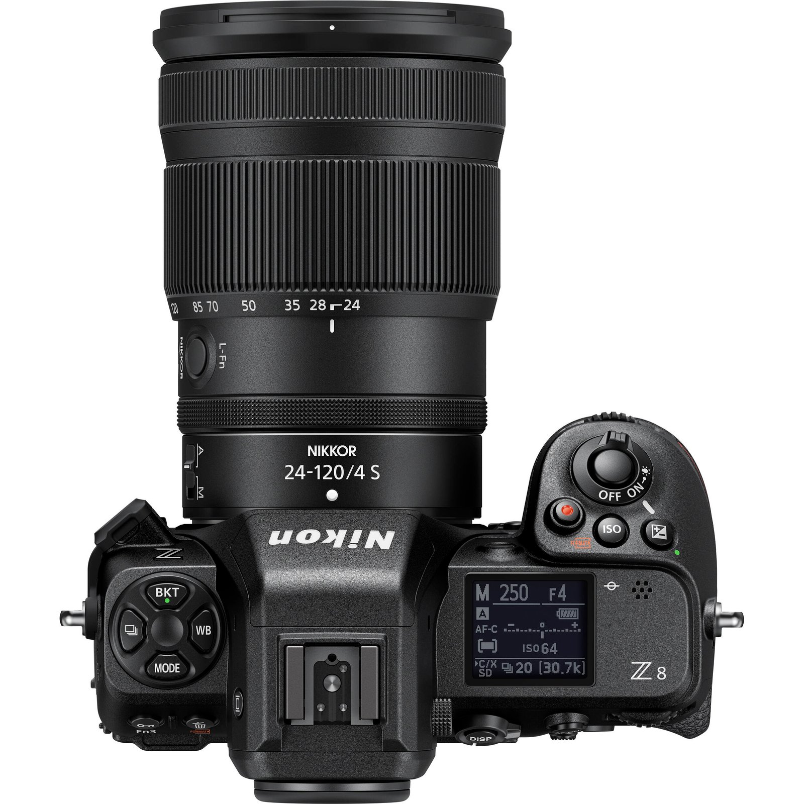 Top plate dials and controls of the Nikon Z8