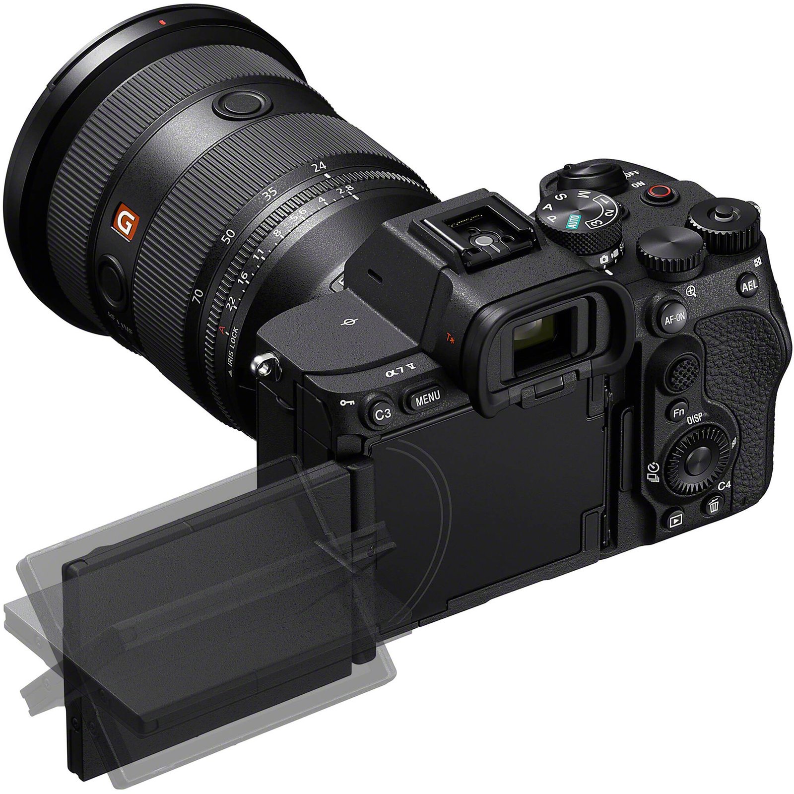 4-axis multi-angle screen of the Sony a7 V fully articulated
