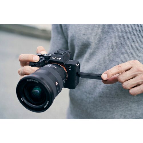 The Sony a7S III held in hand showing its grip and size