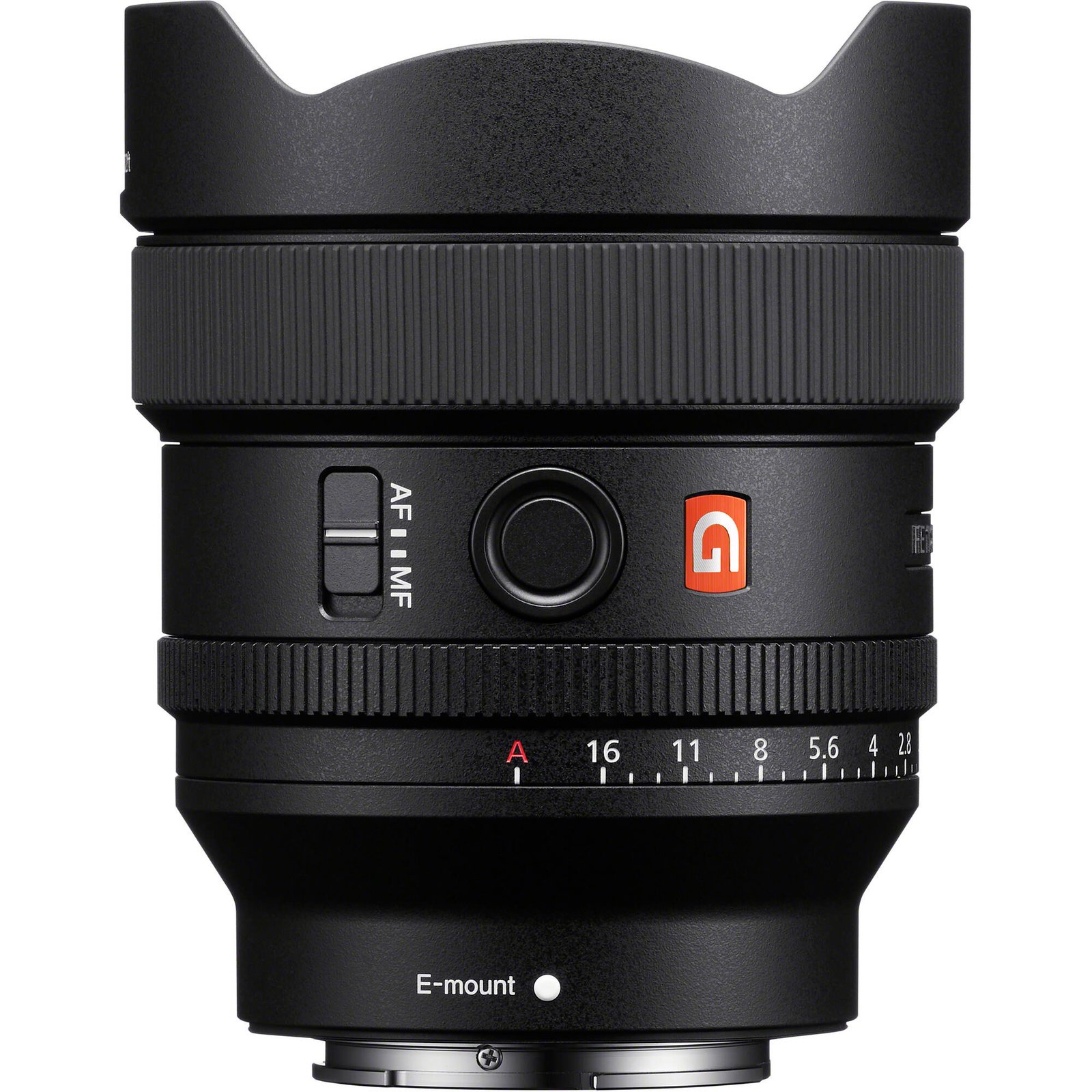 Sony FE 14mm f/1.8 GM lens standing upright, available in Lebanon at Zoom Photo Pro