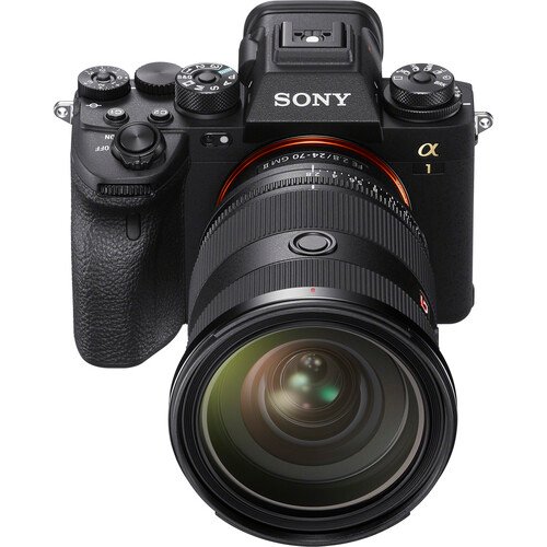 Close-up of the front element and coatings of the Sony FE 24-70mm f/2.8 GM II