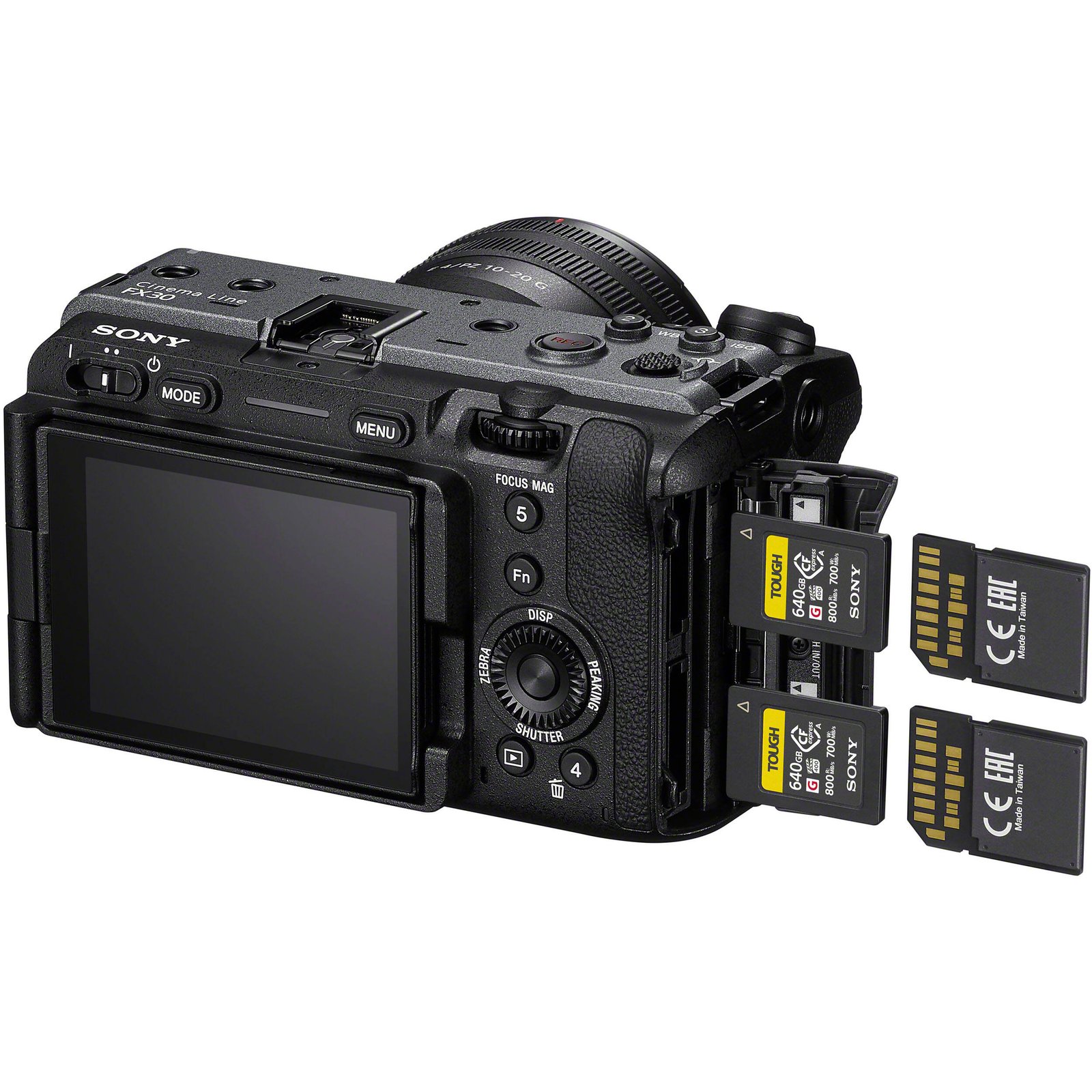 Dual memory card slots of the Sony FX30
