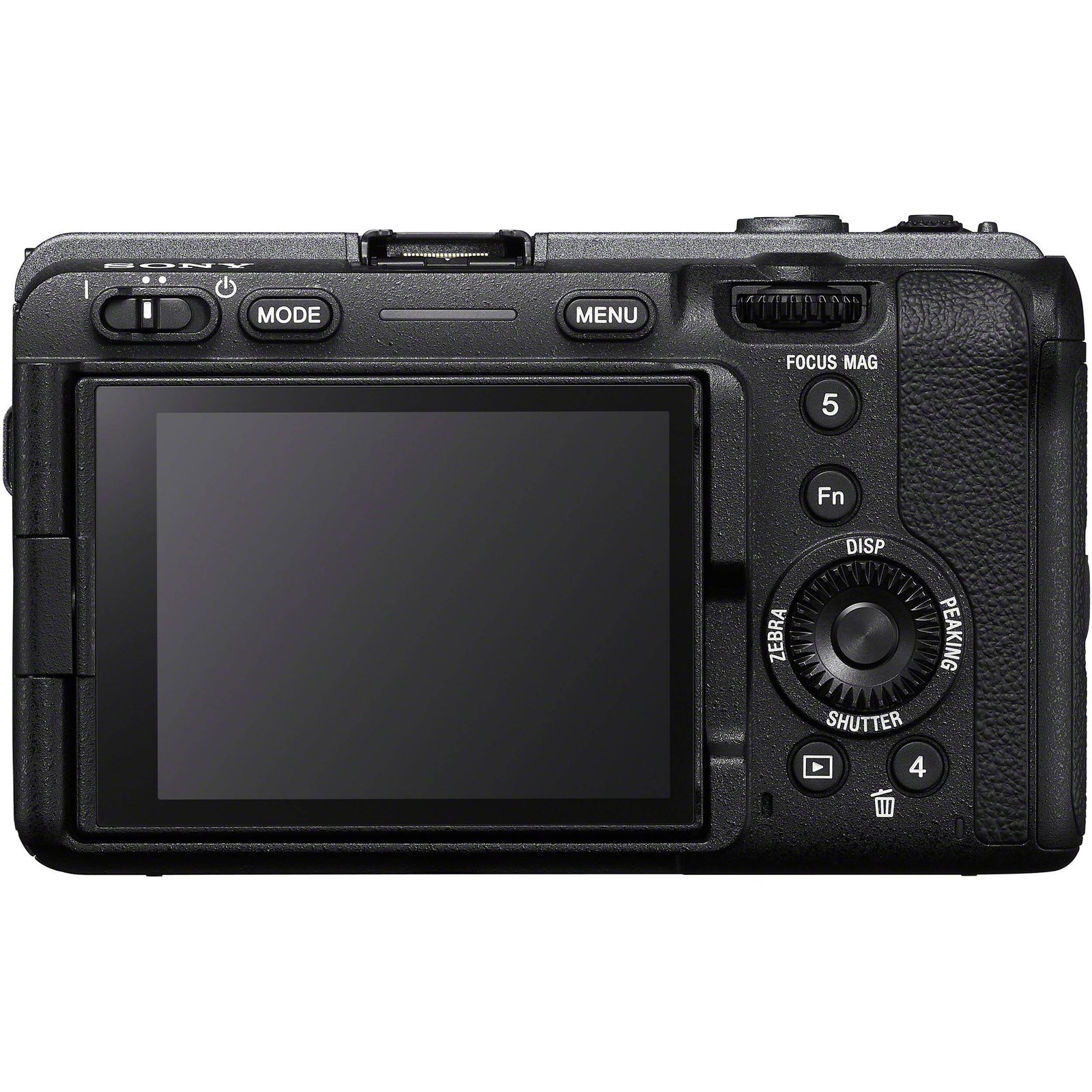 Rear LCD screen and button layout of the Sony FX30