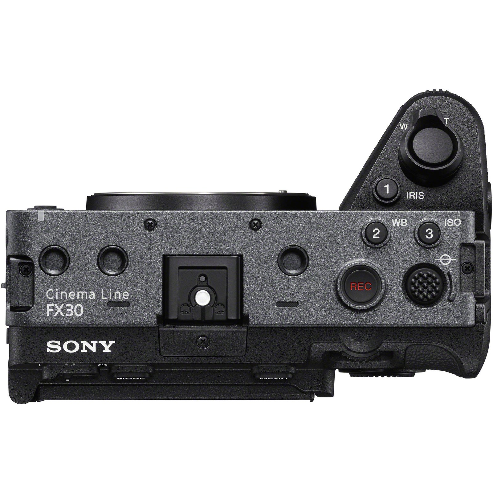 Top plate dials and controls of the Sony FX30
