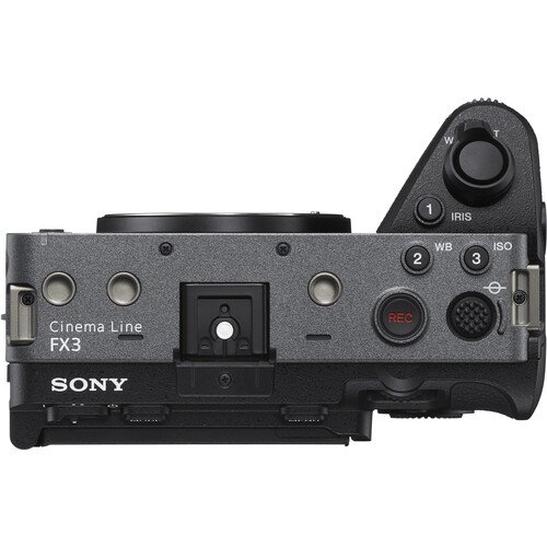 Top plate dials and controls of the Sony FX3A