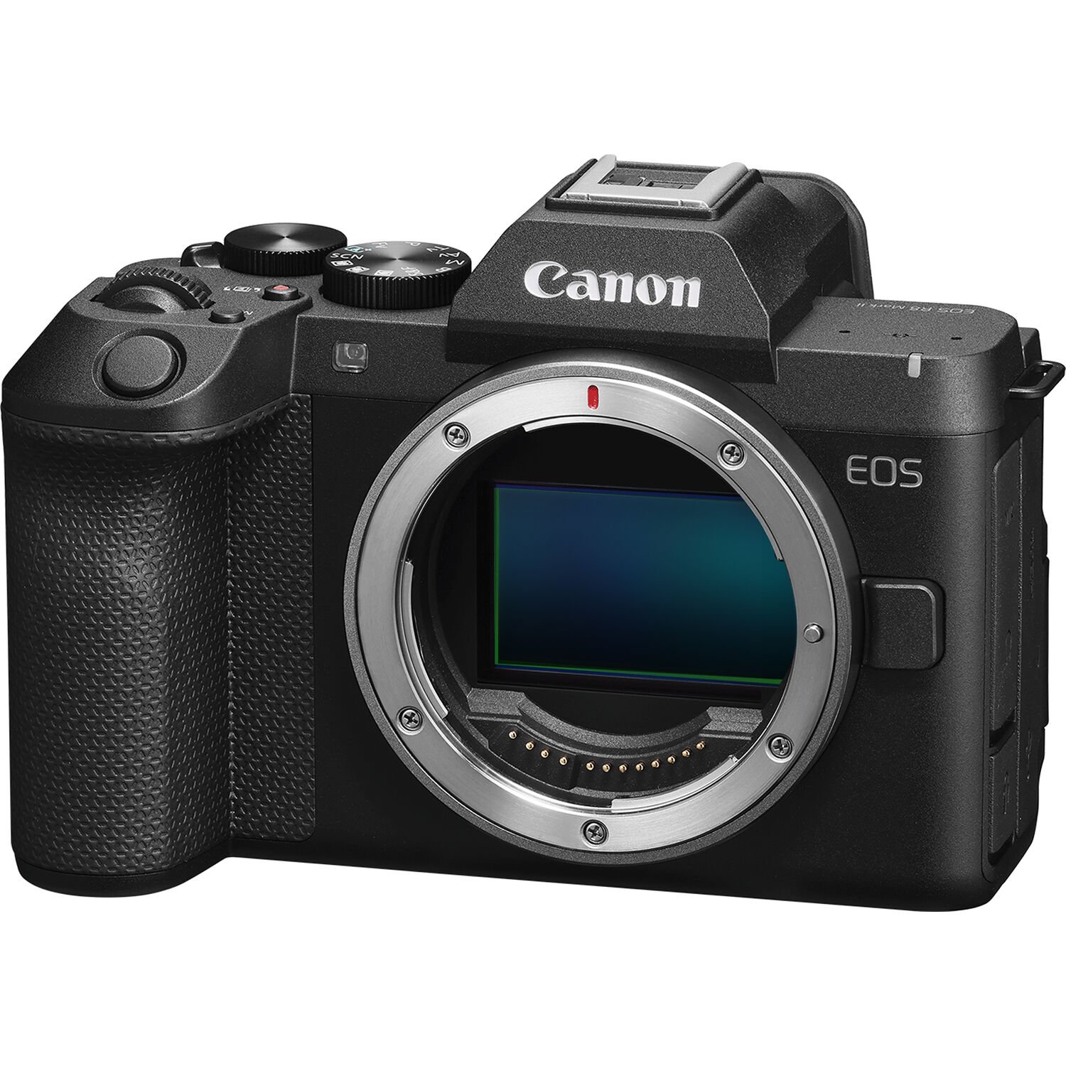 Front view of the camera body from the Canon EOS R8 Mark II Mirrorless Camera sensor exposed