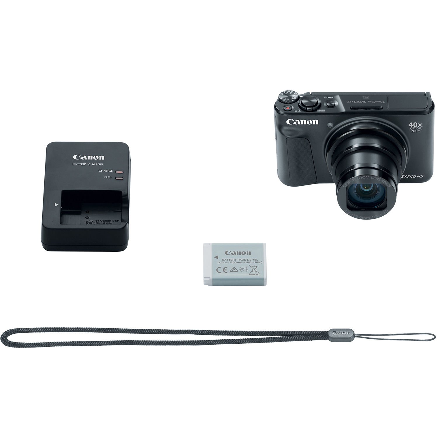 Items that come in the box with the Canon PowerShot SX740 HS Digital Camera (Black)