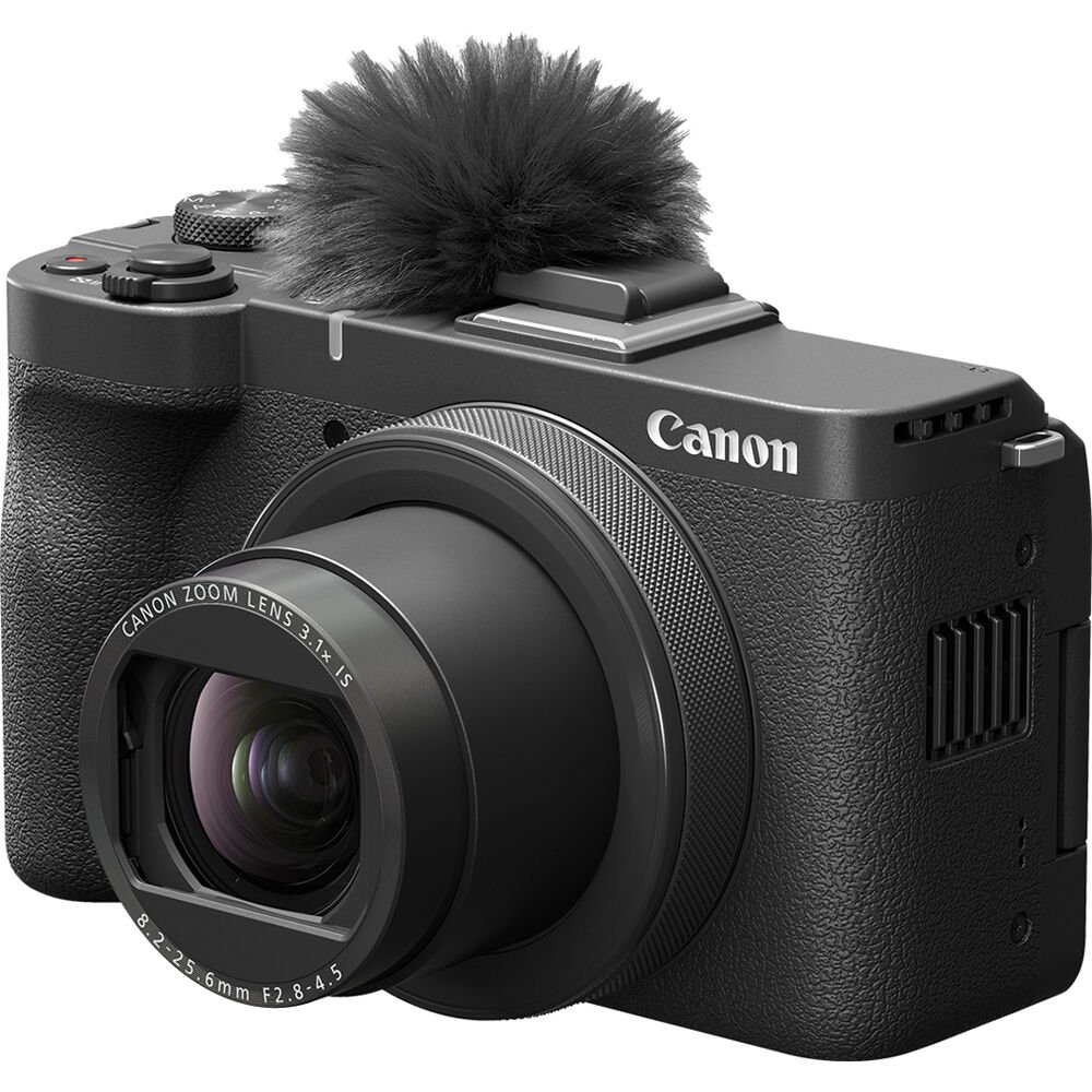 The Canon PowerShot V1 Digital Camera with its lens extended to the telephoto end