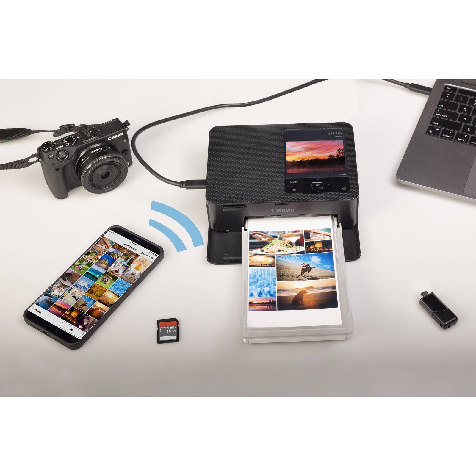 Printing from a smartphone to the Canon SELPHY CP1500 Compact Photo Printer (Black)